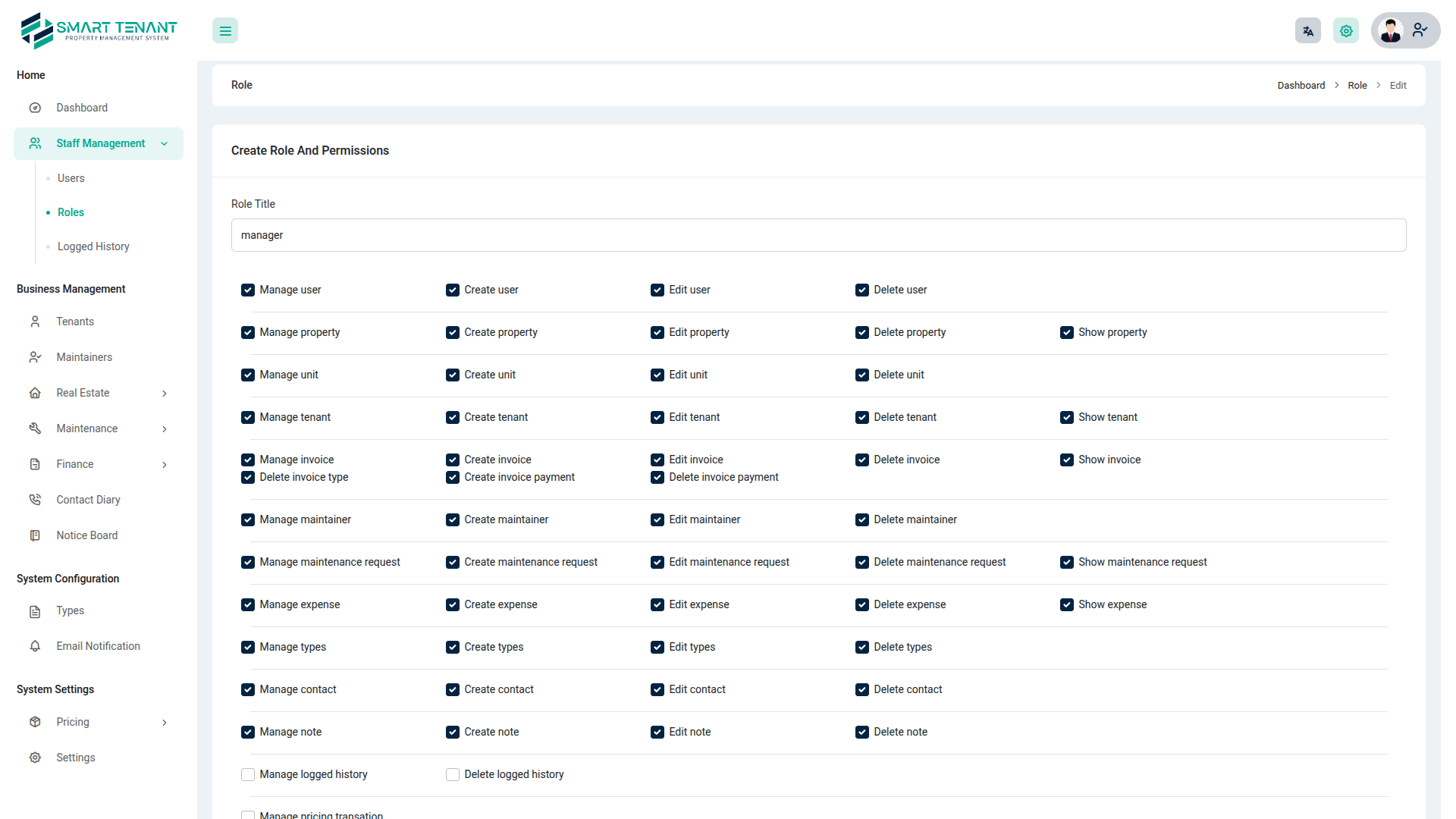 Uer Roles & Permissions